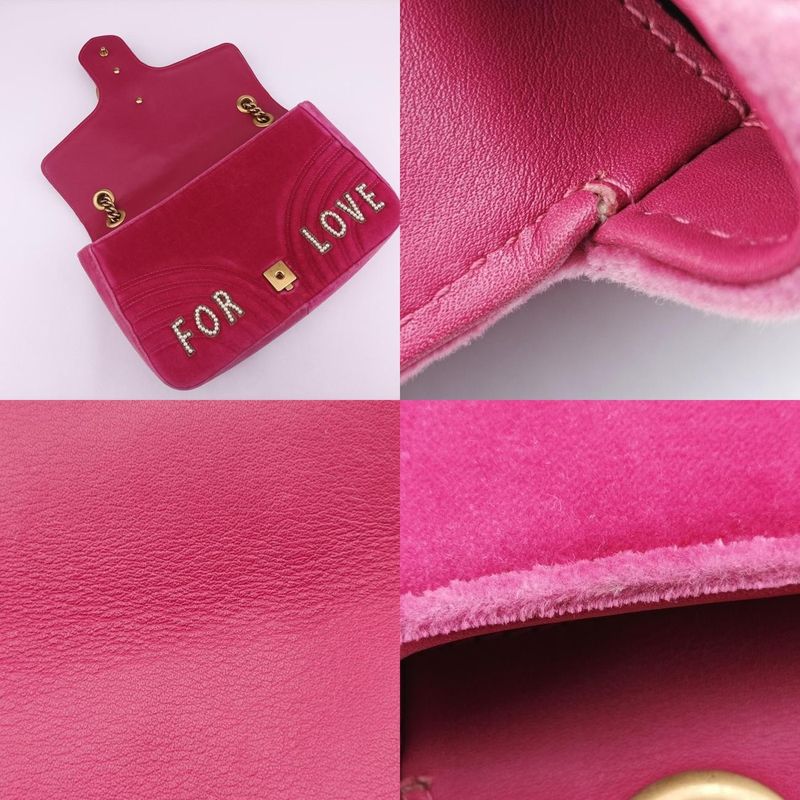 Guccigg Marmont Rose Red Velour 443496 D023409651