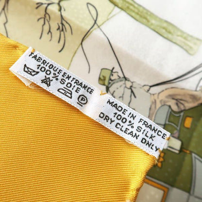 Hermes Carre 90 BULL & Mouth Western Coach Office Mail Coach Yellow Scarf Hermes