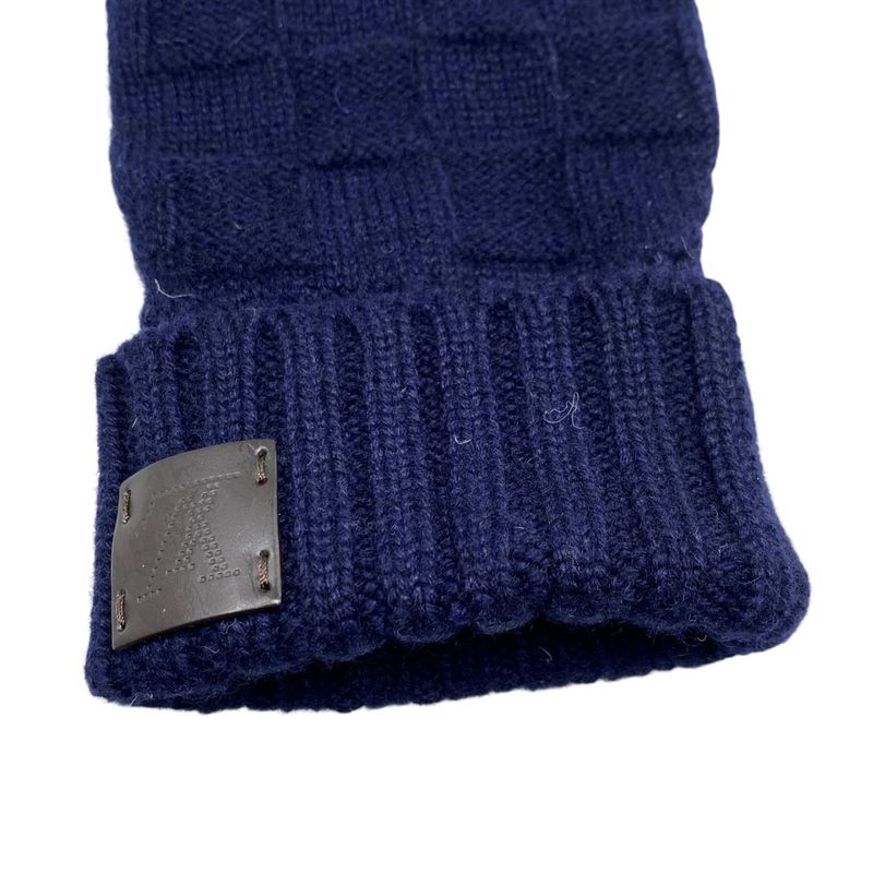 Louis Vuitton Gloves Gon Helsinki M72682 Cashmere Damier LV Perforated Logo