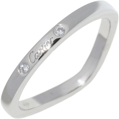 Cartier Ring Pt950 Diamond 3P (001ct) Ballerina Wedding Ring Width 2mm (008in)