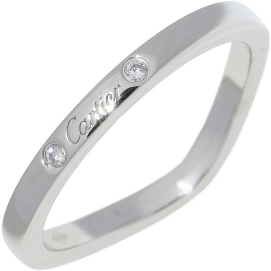 Cartier Ring Pt950 Diamond 3P (001ct) Ballerina Wedding Ring Width 2mm (008in)