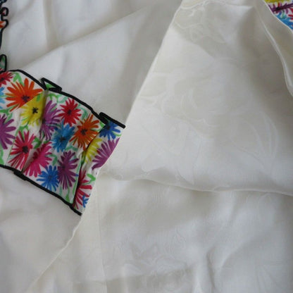 16ss Chanel Flower Print Gathered Skirt Bottoms White Half Length Size 34