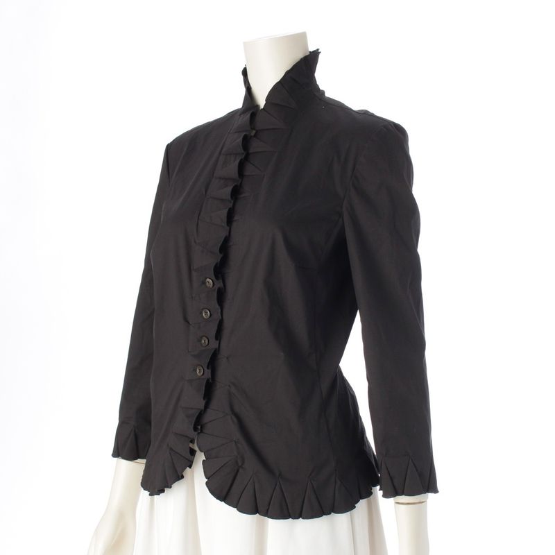 Prada Archive Scalloped Collar Tailored Jacket Black 40