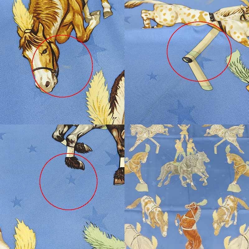 Hermes Scarf Carre90 En Piste 100% Silk Horse Small Size Small Size Large Size
