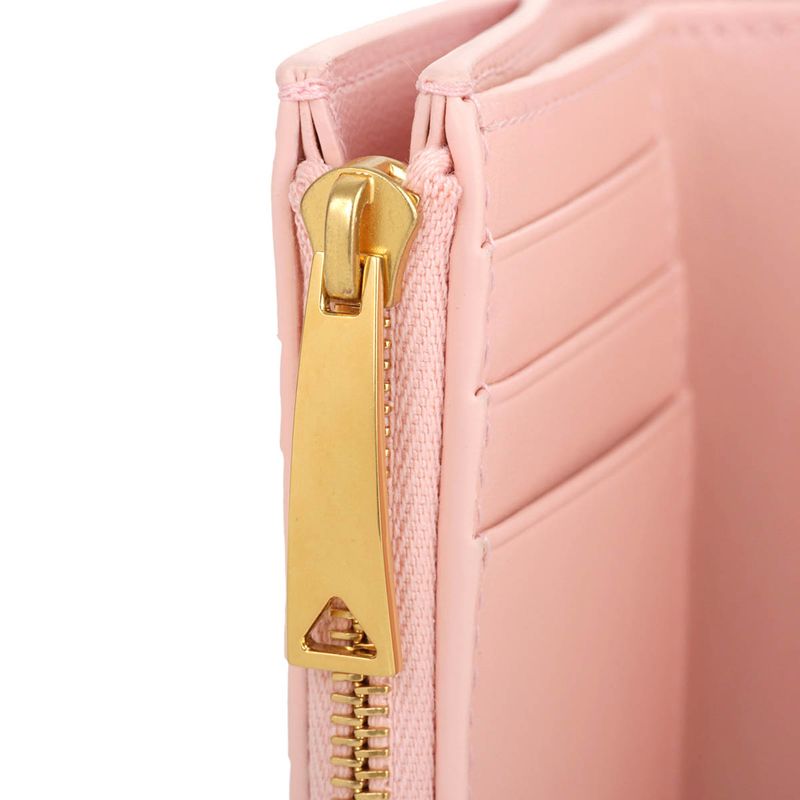 Bottega Veneta Trifold Wallet Zipper Wallet Rose