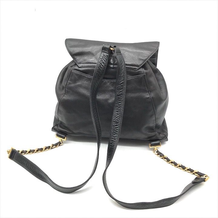 Chanel Jumbo CC Logo Mark Backpack Lambskin Black