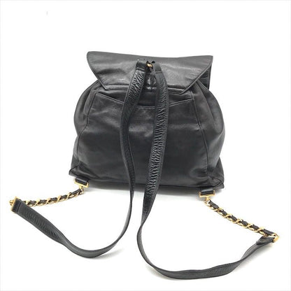 Chanel Jumbo CC Logo Mark Backpack Lambskin Black