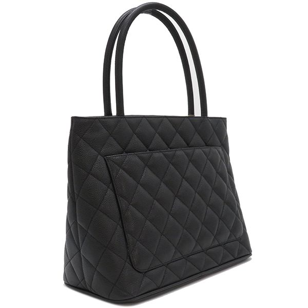 Chanel Tote Matelasse Revival Tote Caviar Skin Black Matte Silver Hardware