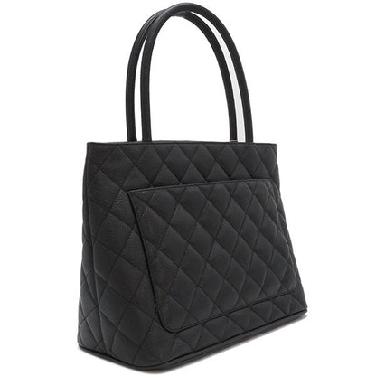 Chanel Tote Matelasse Revival Tote Caviar Skin Black Matte Silver Hardware
