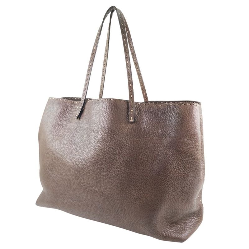 Fendi Selleria Calf Brown Unisex Tote Bag
