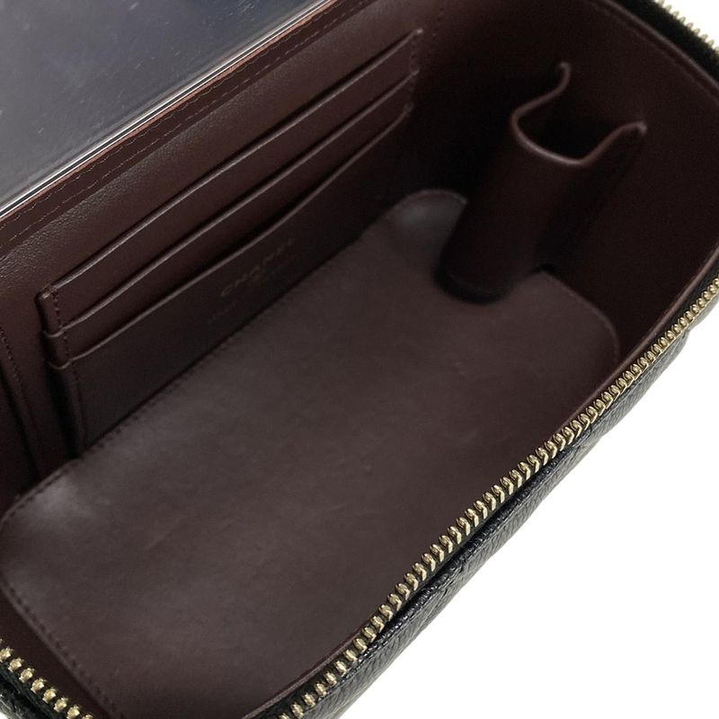 Chanel Vanity Bag Matelasse Ap1341 Black Chain Shoulder/gold Hardware