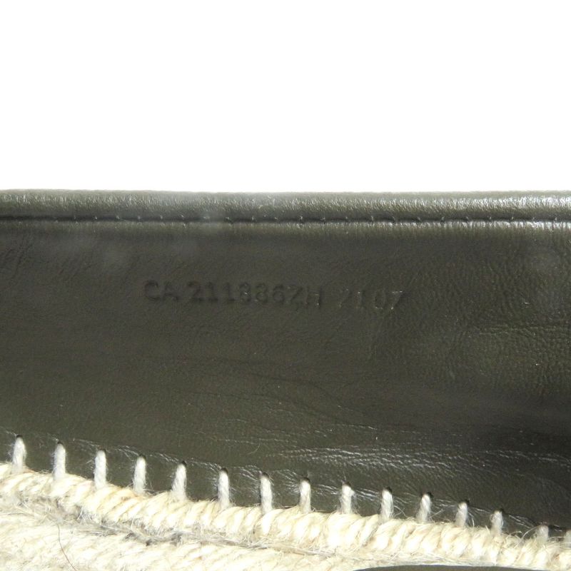 Hermes Trip Leather H Logo Motif Espadrille Moccasin Loafers Khaki 41 Storage