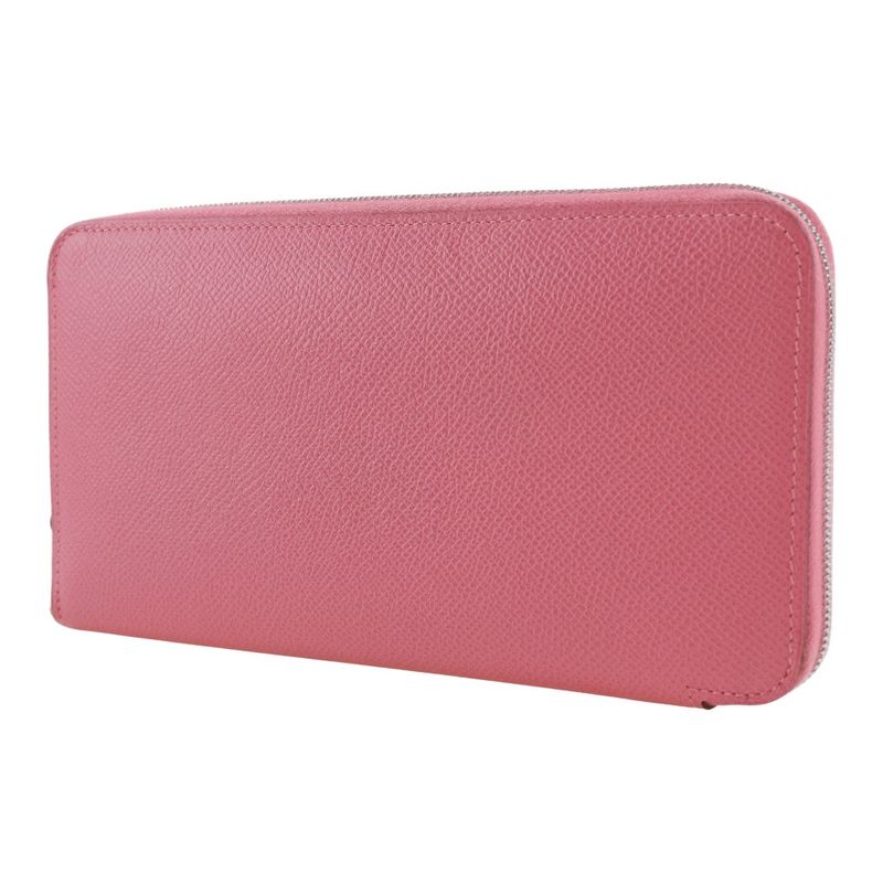 Hermes Azap Long Silk-in Vaux-epson Rose Azalea Pink C Women Long Wallet