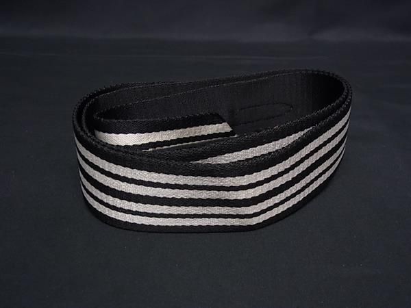 Prada Canapa Canvas And Leather Shoulder Strap For Striped Bag Black And