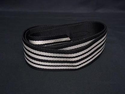 Prada Canapa Canvas And Leather Shoulder Strap For Striped Bag Black And