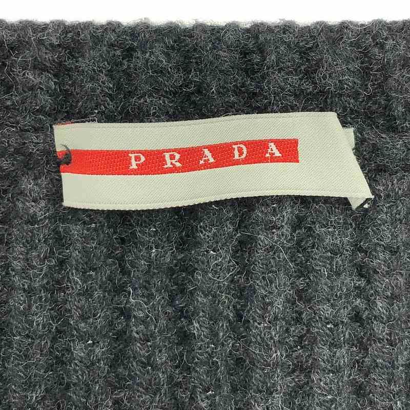 Prada Sport | Wool Ribbed Elbow Patch Knit | 46 | Charcoal Gray | Men's