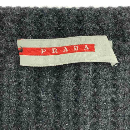 Prada Sport | Wool Ribbed Elbow Patch Knit | 46 | Charcoal Gray | Men's