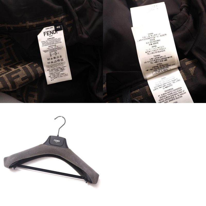 2022Fendi Tailored Jacket Size 46 FF Logo Double Breasted Double F