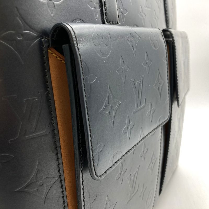 Louis Vuitton M55105 Wilwood Tote Bag Monogram Matte Leather Navy Women Men