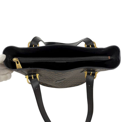 Celine Bucket Shape Tote Bag Shoulder Bag Black Macadam Pattern Pvcleather