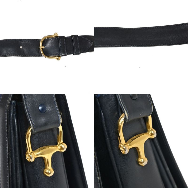 Celine Carriage One Shoulder Bag Macadam Navy Gold 60bs100