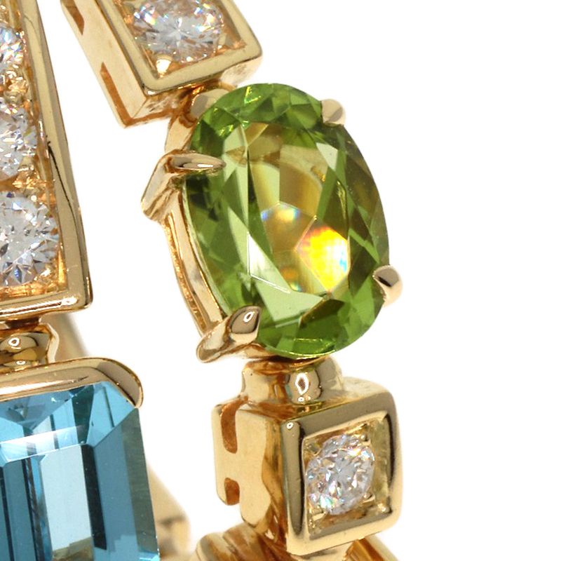 Bvlgari Bulgari Allegra Diamond Multicolored Stone Ring And Ring 18K Yellow