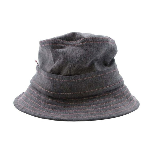 Good Christian Dior Pink Stitch Denim Bucket Hat Brim Hat 58 Gray Ladies Old