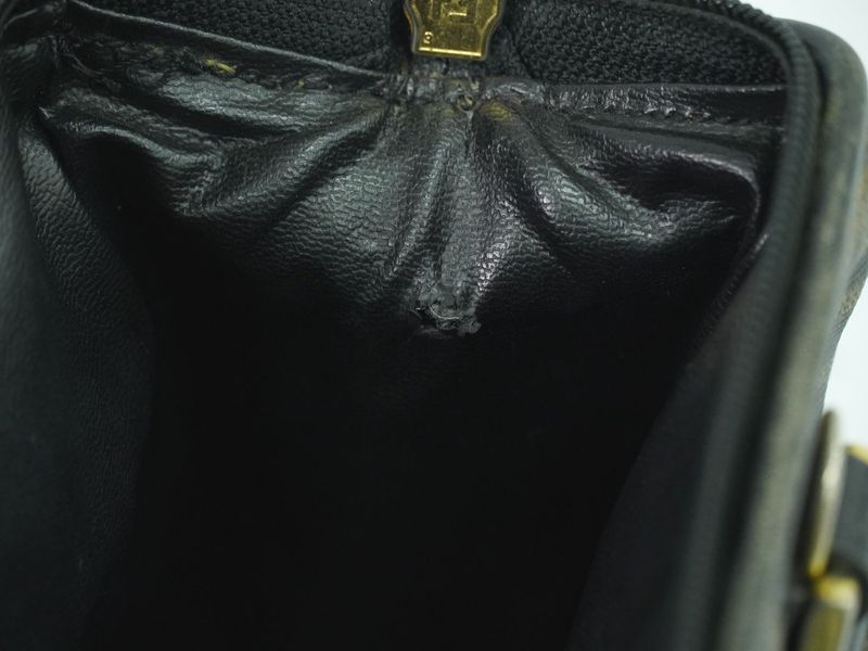 Authentic Fendi Zucca Mini Boston Bag Handbag PVC Brown Zucca Bag Pre-owned