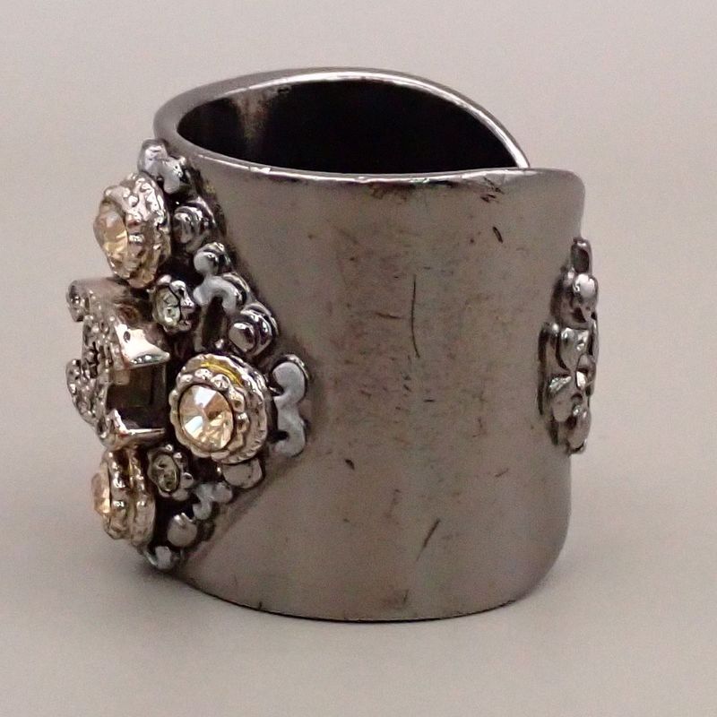 Chanel Ring CC Mark Silver Stones Size 12 34ka622