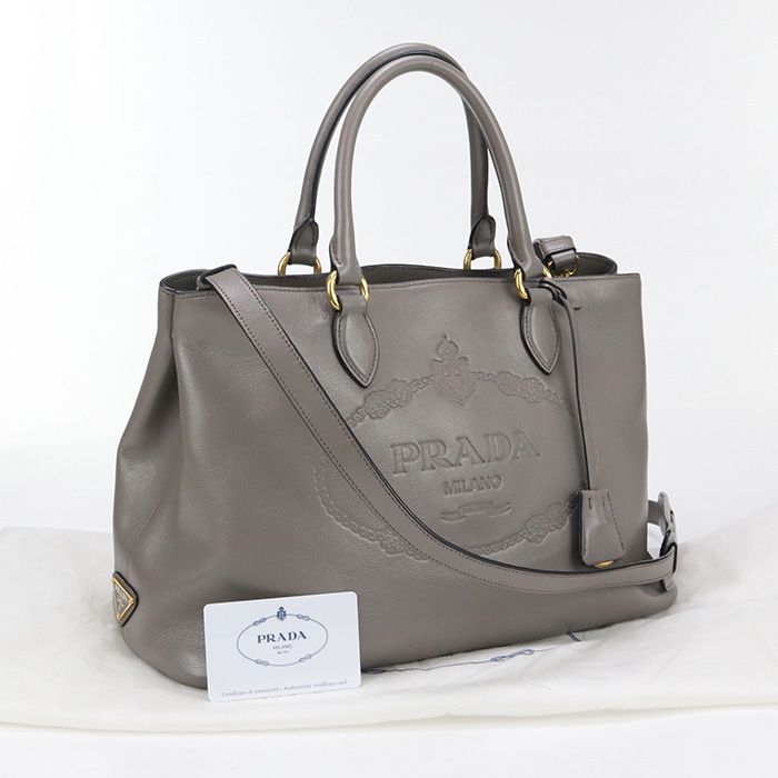 Prada 2WAY 1ba579 2EBJ F0572 Tote Bag Grained Calf Womens