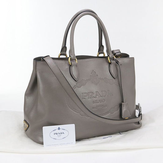 Prada 2WAY 1ba579 2EBJ F0572 Tote Bag Grained Calf Womens