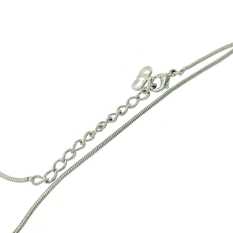 Christian Dior Metal CD Logo Necklace Women Silver 419054 Necklace