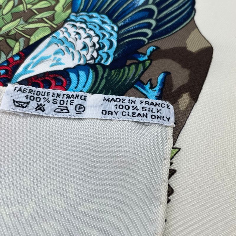 Hermes Carre 90 Scarf Sichuan White