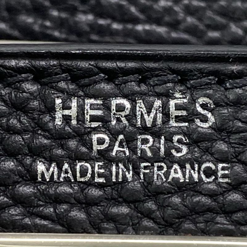 Hermes Handbag Kelly 32 Black Outside Stitching/silver Hardware