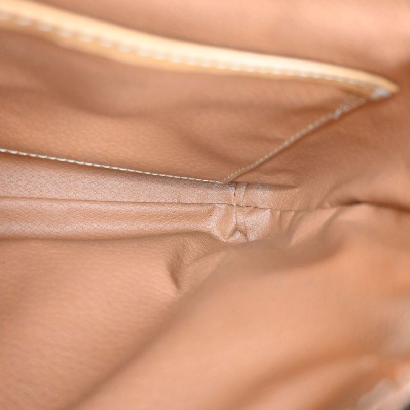 Celine Shoulder Bag Macadam Pattern Beige Leather 68ka750