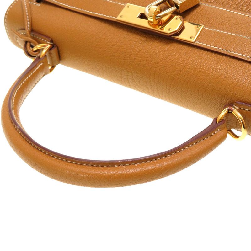 Hermes Kelly 28 Outer Stitching Chevre Coromandel Camel Gold Hardware New
