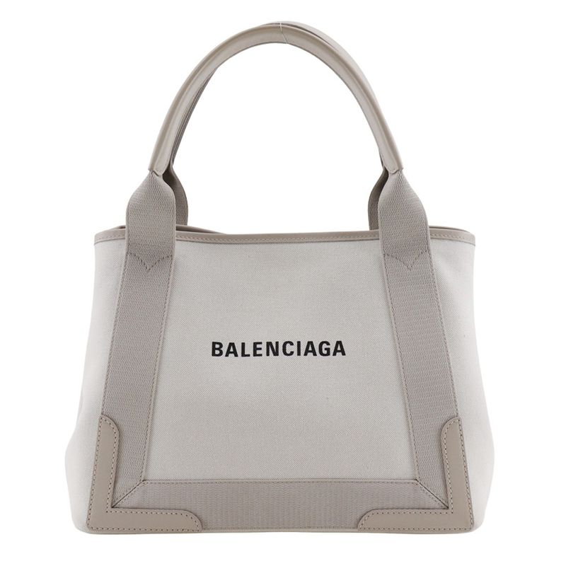 Balenciaga Navy Cabas S 339933 Canvas Light Grey Unisex Tote Bag