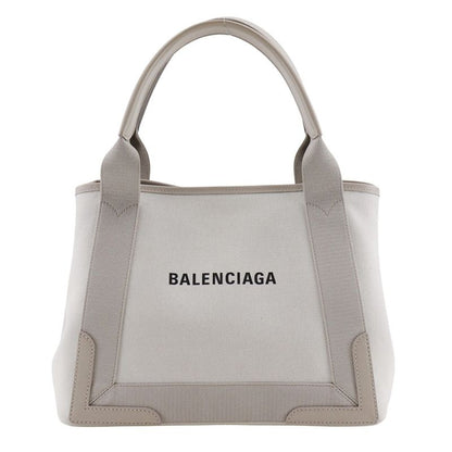 Balenciaga Navy Cabas S 339933 Canvas Light Grey Unisex Tote Bag