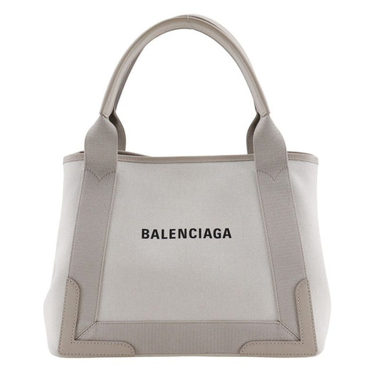 Balenciaga Navy Cabas S 339933 Canvas Light Grey Unisex Tote Bag