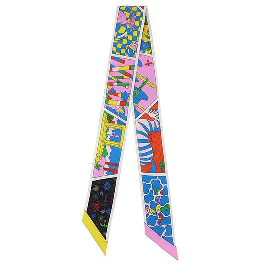 Hermes Scarf Twilly Silk Jeanne Vif X Rose Malabar X Veil Never Used [factory