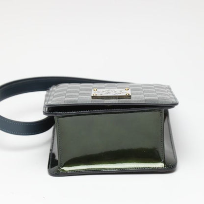 Louis Vuitton M92128 Damier Vernis Club Handbag Petrol Blue Shoulder Bag Louis