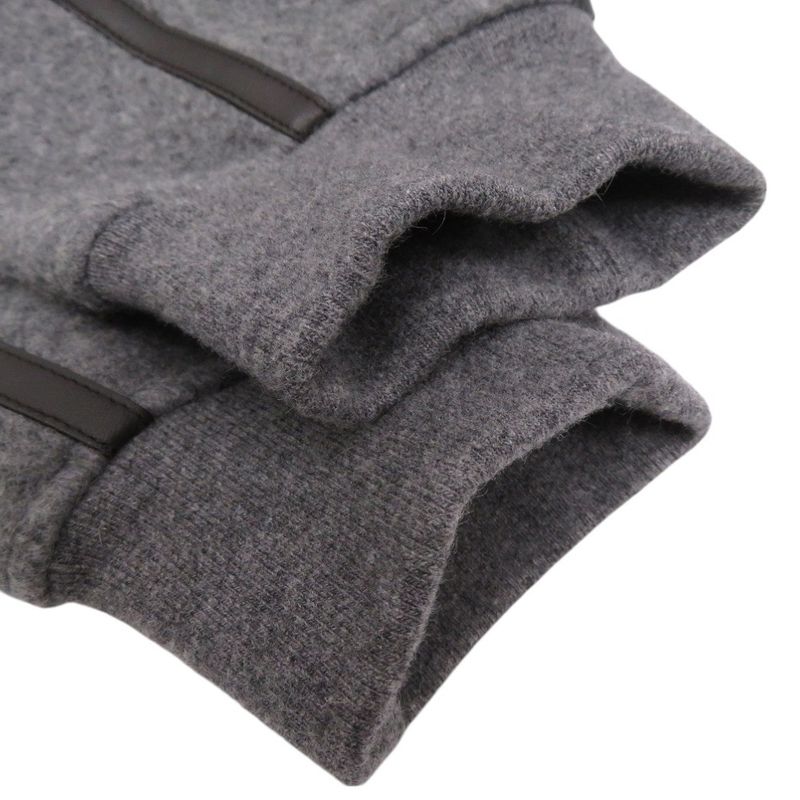 Hermes Knit Hooded Zip-up Hoodie 32-5733 Hoodie Wool Cashmere Gray 1383 Hermes