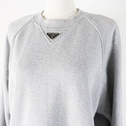 Prada 23SS 134668 Triangle Logo/triangle Logo Plate Oversized Sweatshirt Grey
