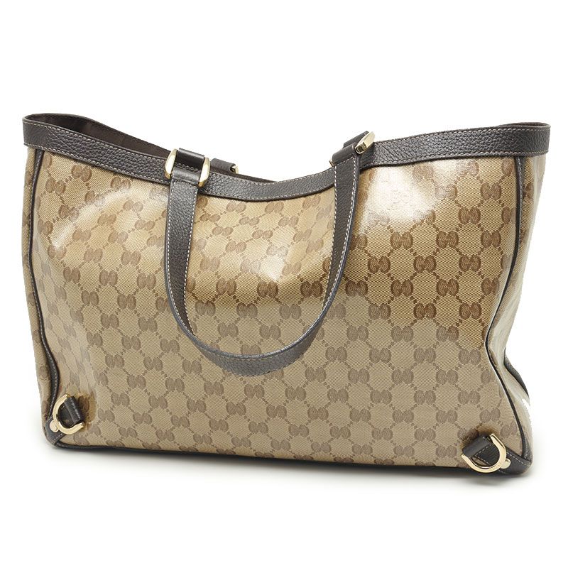 Gucci Tote Bag 293580 GG Crystal Beige And Brown