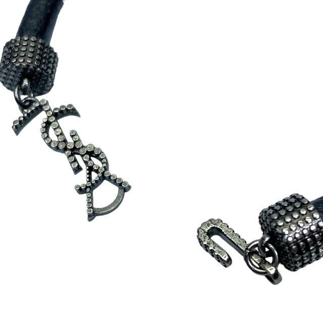 Saint Laurent Opium Bracelet Bangle Jewelry Logo Metal Leather Black