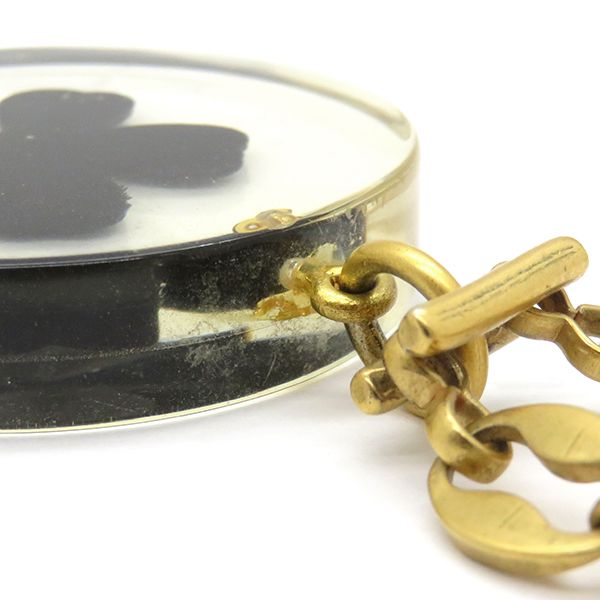 Chanel Necklace Coco Mark Clover GP Gold Pendant 01c