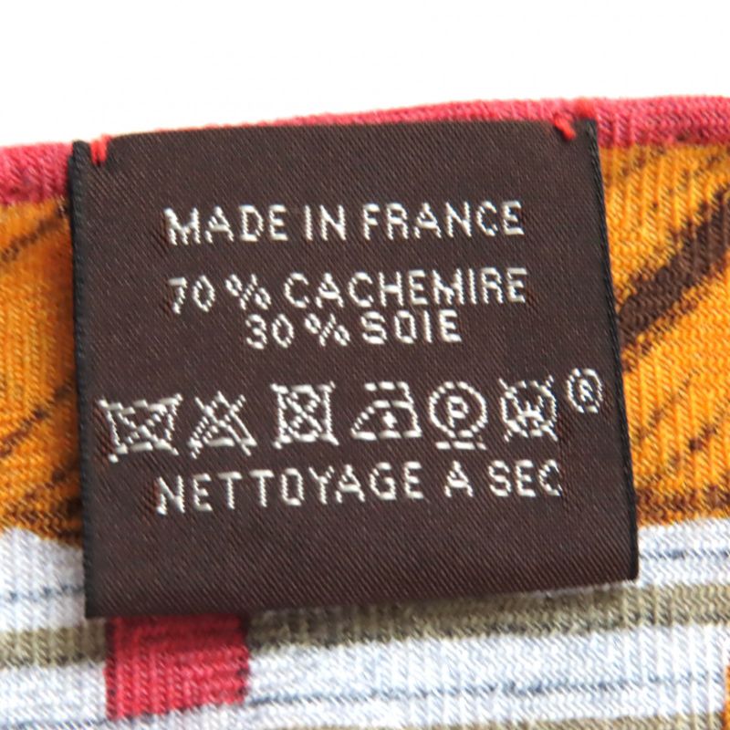Hermes Triangle Jean Massin & Massin Cashmere Silk Blue Lavande / Miel / Gris