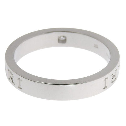 Bvlgari Double Logo Diamond Ring 18K White Gold 750 White Gold Diamond #21 Ring