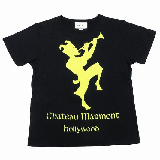 Gucci 492347 Xjald Chateau Marmont Print T-Shirt Short Sleeve Black Size XS
