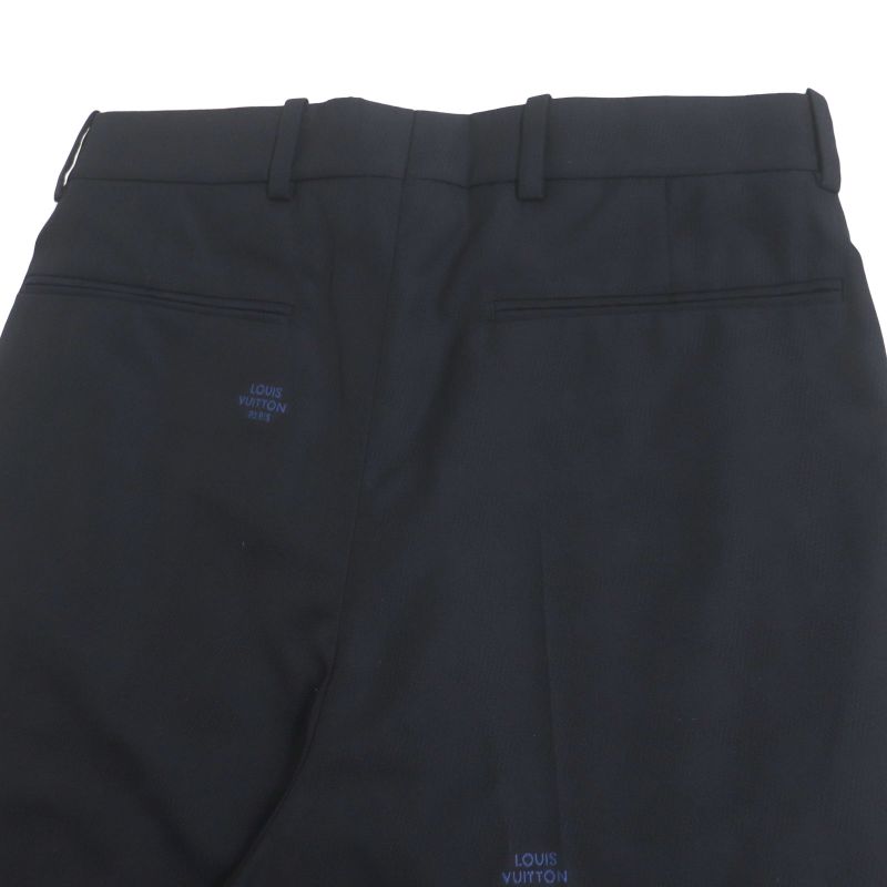 Louis Vuitton 22AW Wool Cotton Damier Tailored Shorts Navy 36 Made In Italy